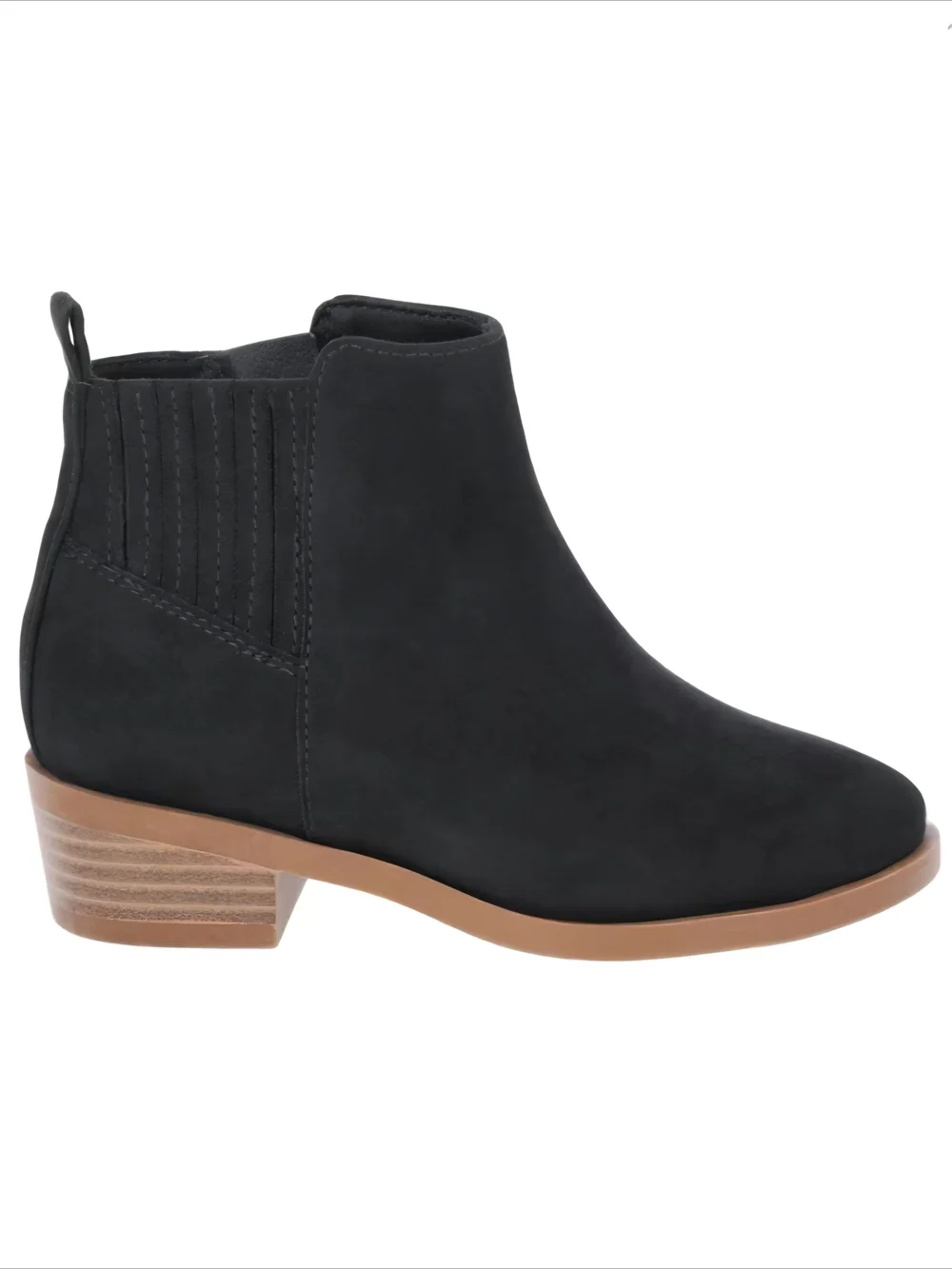 🍒♡wonder nation Black Ankle Chelsea Boot with Tan Sole